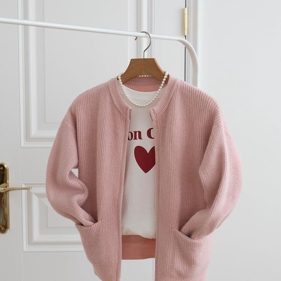 Kalim Pocket Two-Way Zip-Up Knit Cardigan 4 Colors FREE