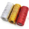 (100 Meters/roll) 1mm Wide 16 Strand Braided Hollow Gold Wire Gift Box Packaging Zip Tie Holiday Party Decoration Ribbon DIY