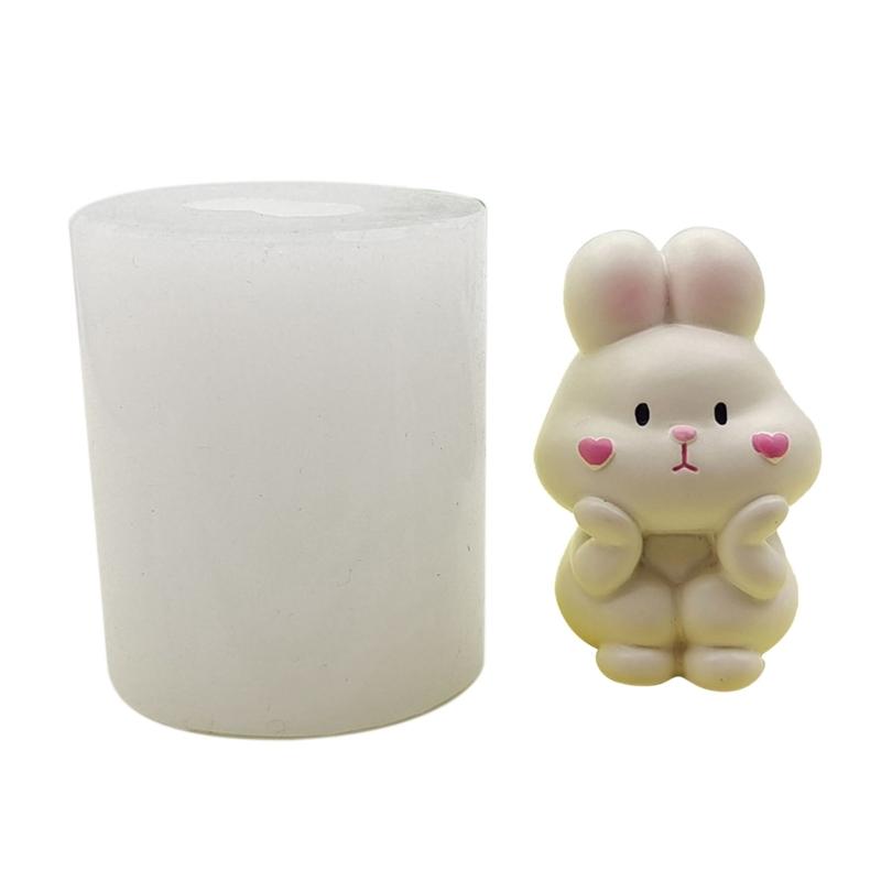 Cartoon Rabbits Silicone Molds Crafts Ornament Plasters Mold Handmade Scented Candle Mould Home Decorations Tool