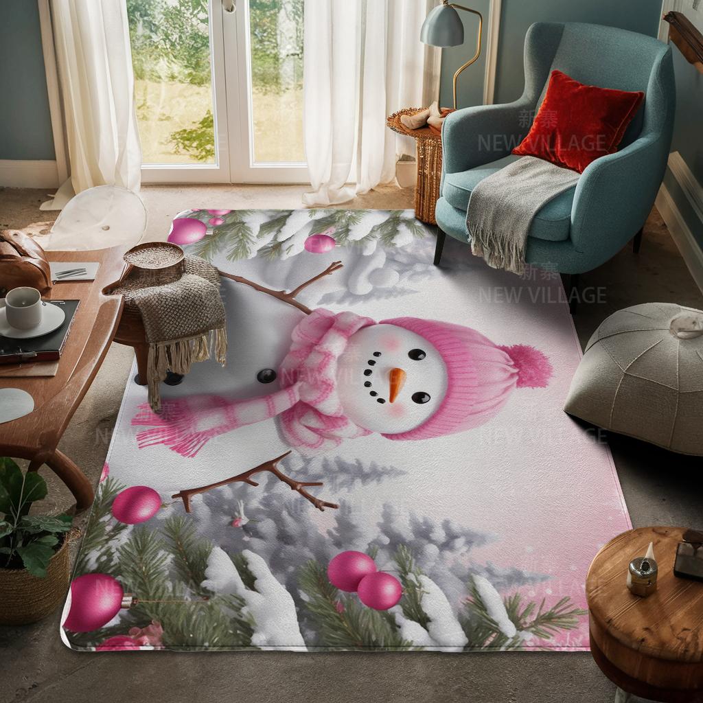 House Entrance Carpet Home Door Mat Living Room Bath Foot Bathroom Non-slip Water Absorption Rugs Bath Merry Christmas Winter