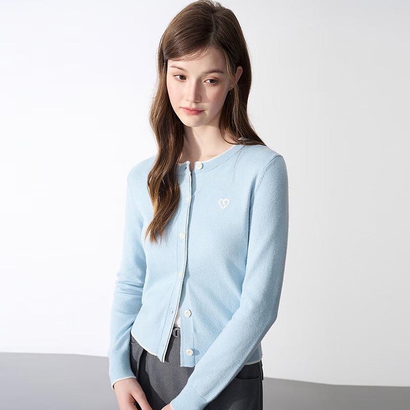 LEDING 2025 Heart Embroidery Knit Cardigan