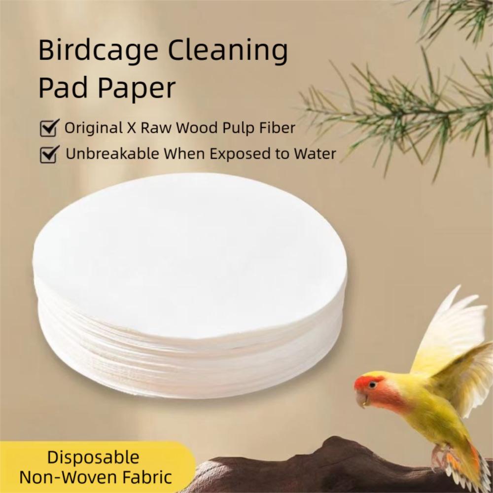 100PCS Round Square Bird Manure Cleaning Pad Non-woven Fabric Parrot Cage Mat  Pet Supply