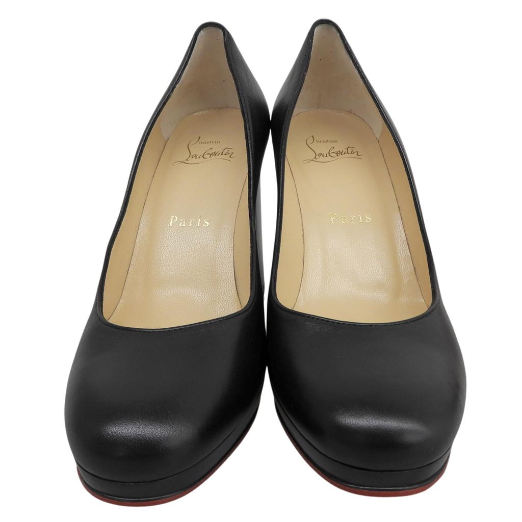 Excellent Christian Louboutin pumps Chunky heel black leather Women 36 Used