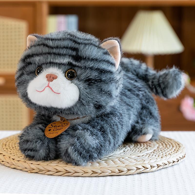 

Plush Cute Cat Toys Cartoon Girl Children Bedroom Decoration Dolls Presents Blue B,25cm/9.84in
