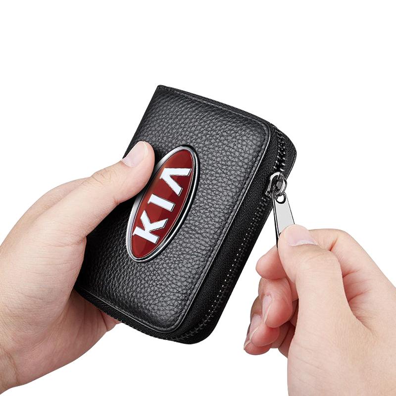 1pcs Fashion Leather Car Driver's License ID Card Bank Card Wallet Car Styling For Kia Rio Ceed Sportage Cerato Soul Sorento K2 K5 Flip Car Accessorie