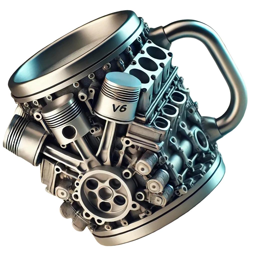 Automotive Engine Insulated Coffee Mug Stainless Steel Inner Cup Heat Resistant Water Container for Car Enthusiasts