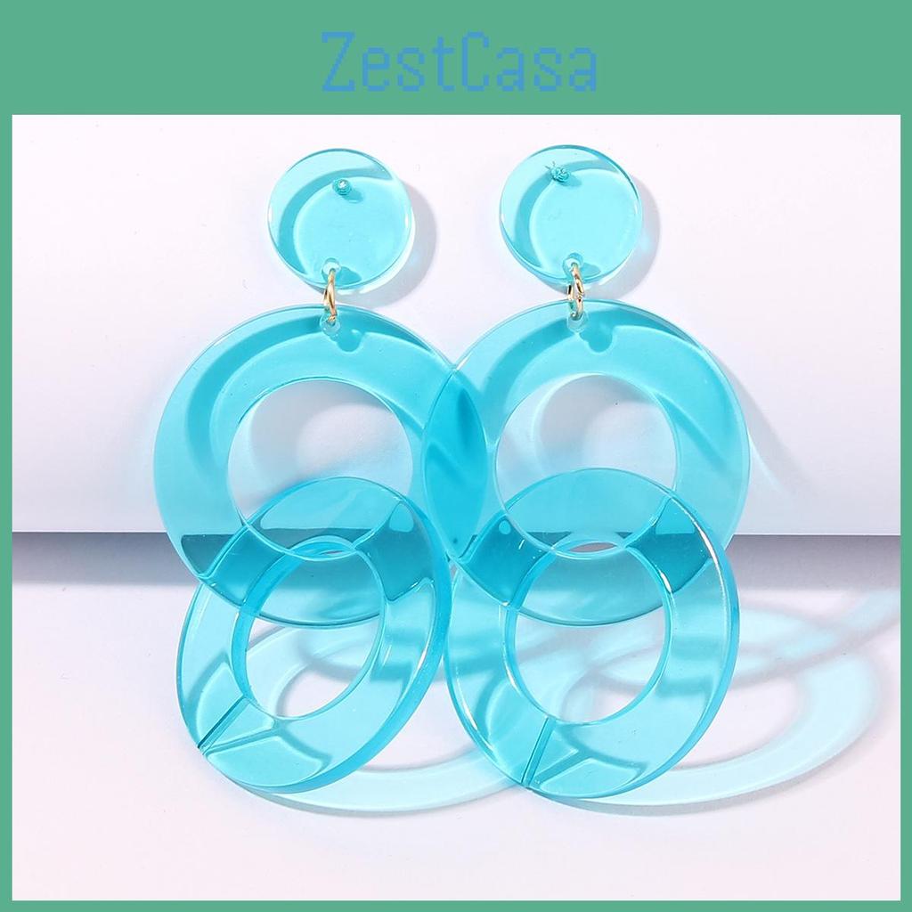 Acrylic Geometric Earrings With Fluorescent Color For Party And Wear Celebration