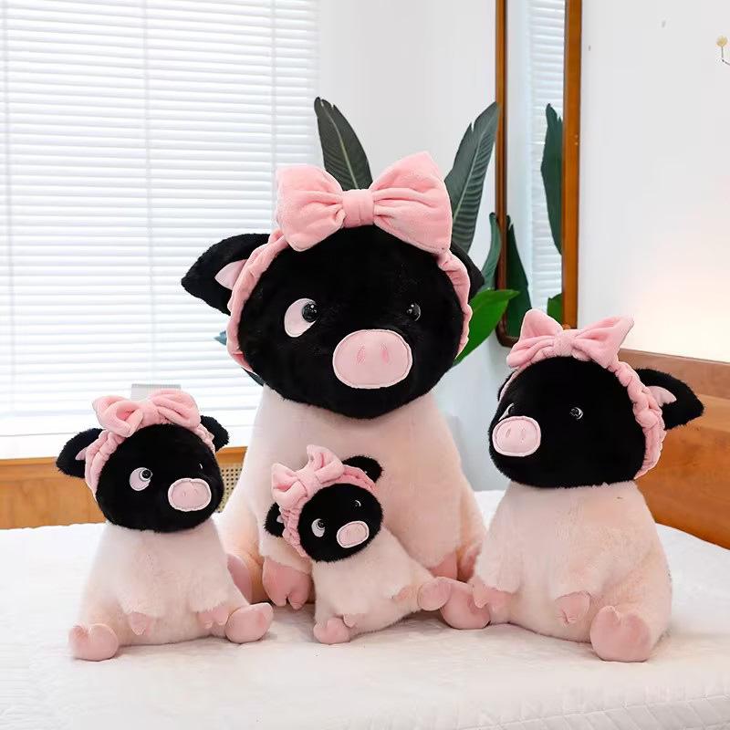 New Style of Little Black Pig Beautiful Doll Pillow Cute Pig Doll Plush Toy Girl Birthday Gift