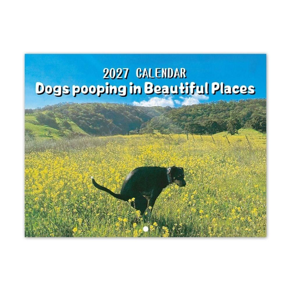 Monthly Layout Wall Calendar Wall Hanging Dogs Pooping Calendar New Agenda Schedule Organizer  Home