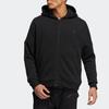 Adidas Solid Color Logo Casual Zip Hoodie Jacket Men Outerwear Black HM2686