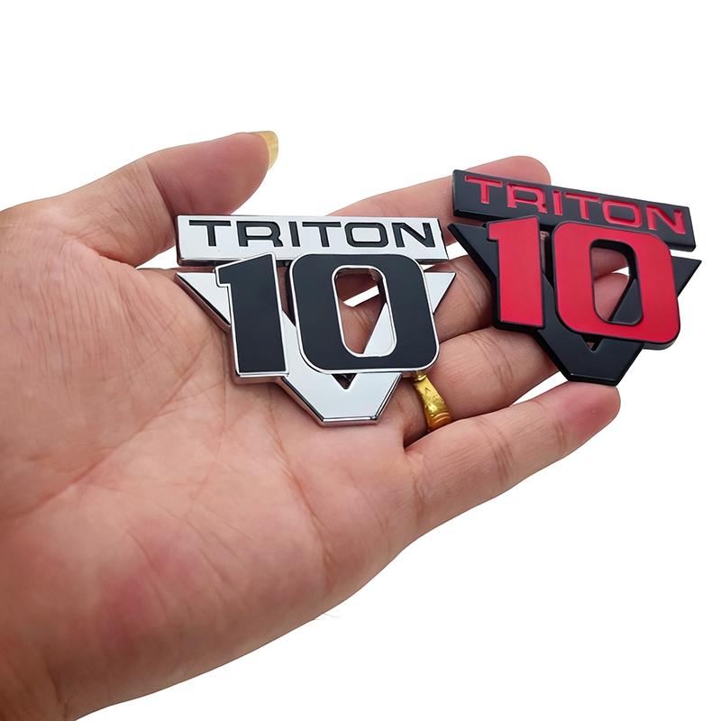1X 3D Metal Car Styling V10 Triton Displacement Logo Fender Trunk Rear Decal Emblem Badge Sticker