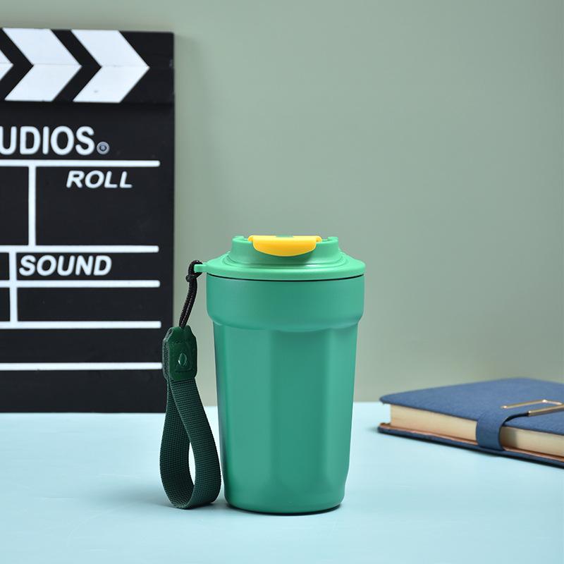 

Новая восьмиугольная кофейная чашка из нержавеющей стали, высокий уровень внешнего вида, чашка для компании девушки, портативная автомобильная кофейная чашка-термос 450ml