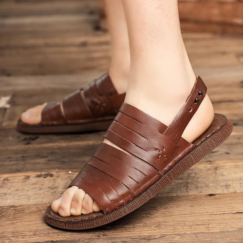 Модные мужские сандалии из натуральной кожи — фото 5