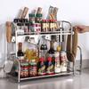 Stainless Steel Multi-layer Kitchen Storage Rack with Knife Holder and Pot Organizer