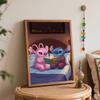 Disney Stitch and Angel reading book oil painting art set handmade diy gift home decoration