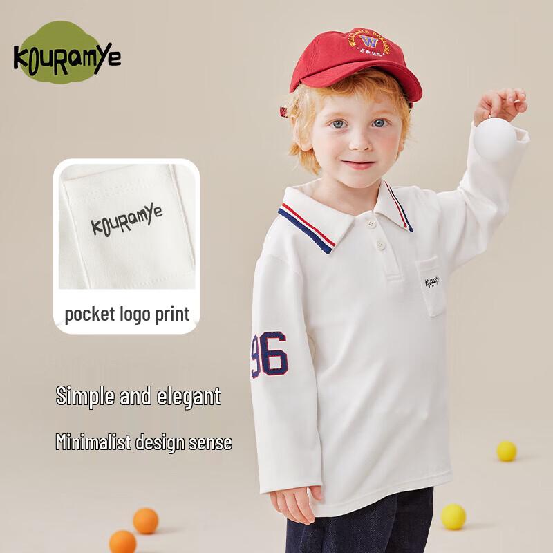 KuWaMi Kids' Preppy Long-Sleeve Polo T-Shirt