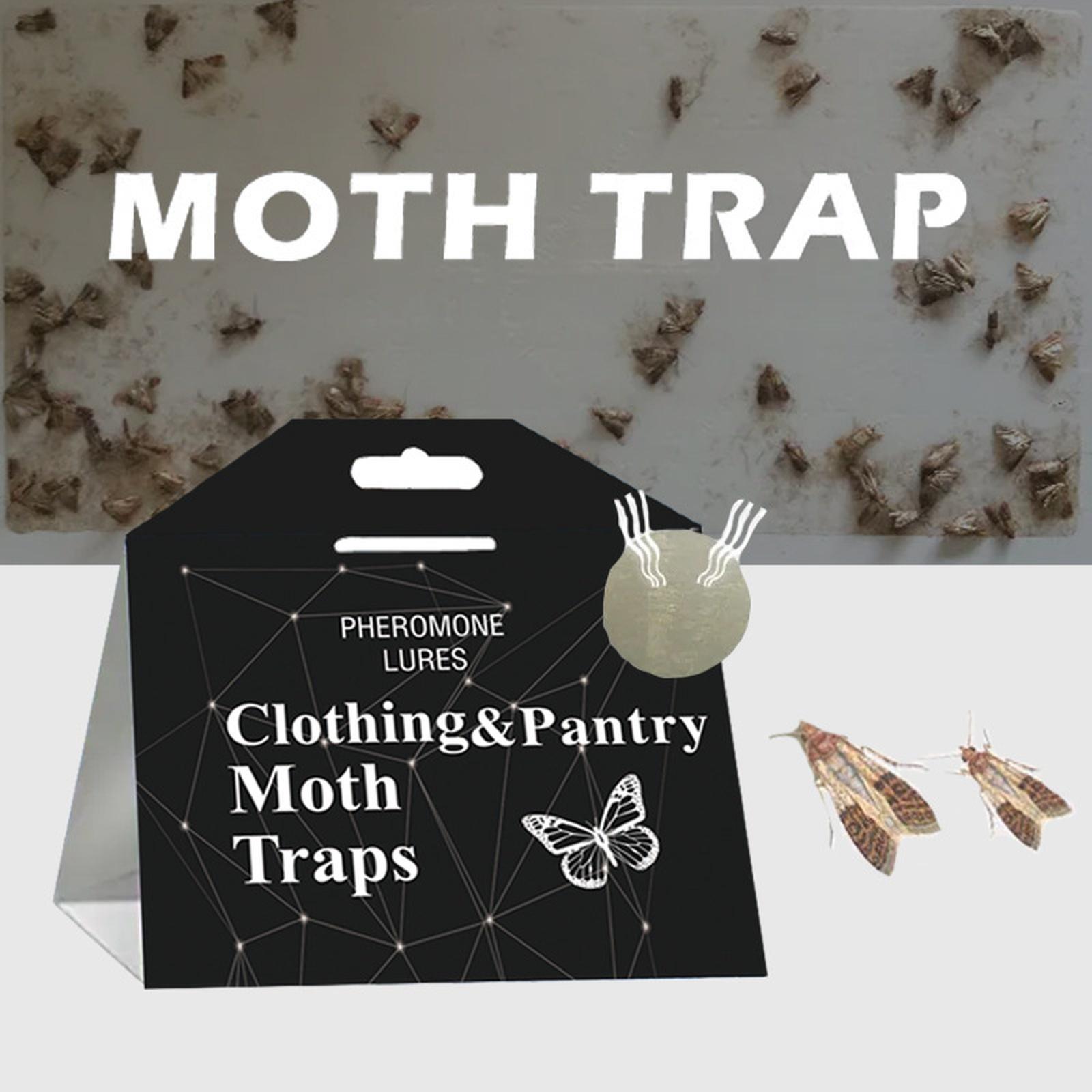 

Pantry Moth Traps Safe and Effective for Food and Clothing- Glue Traps with Pheromones for Wool Closet Carpet Food and Cupboard one size чорний