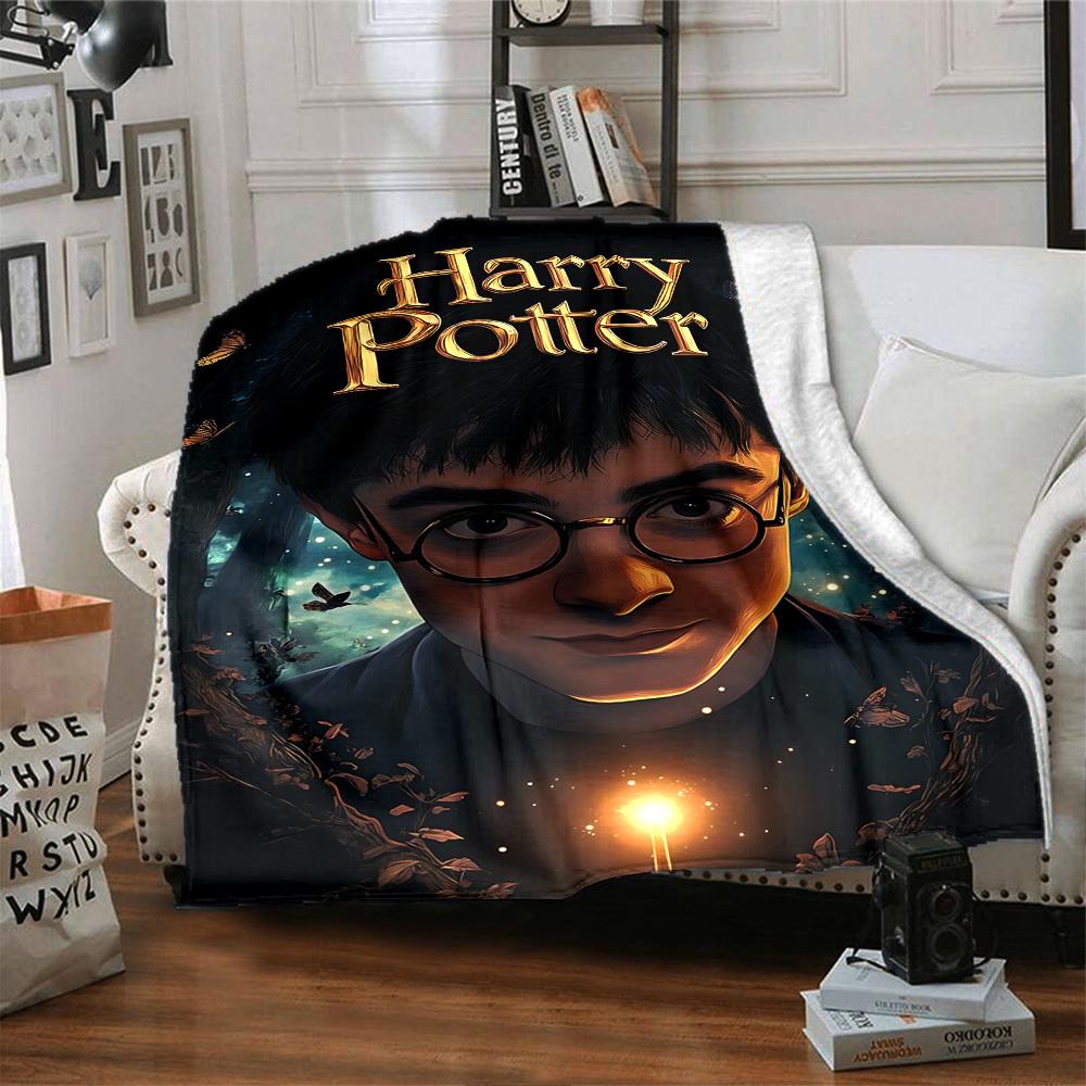 1pc Harry Potter Flannel Blanket Soft Warm Throw for Home, Office, Travel, All-Season Cozy Bedding GiftL1108