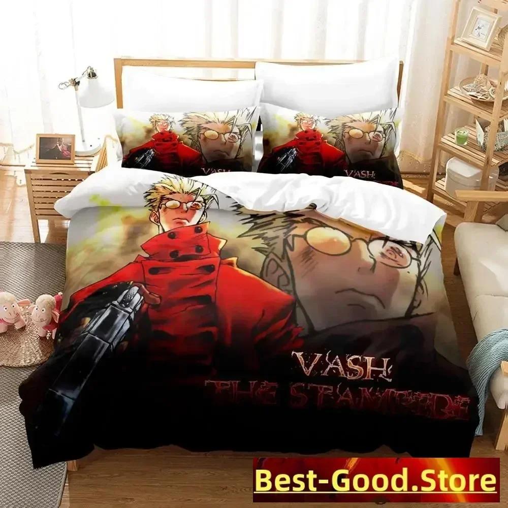 TRIGUN STAMPEDE Bedding Set Single Twin Full Queen King Size Bed Set Aldult Kid Bedroom Duvetcover Sets Anime parure de lit Bed