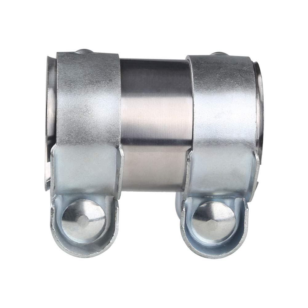 ADPOW Stainless Steel Muffler Band Exhaust Connecting Pipe 55mm