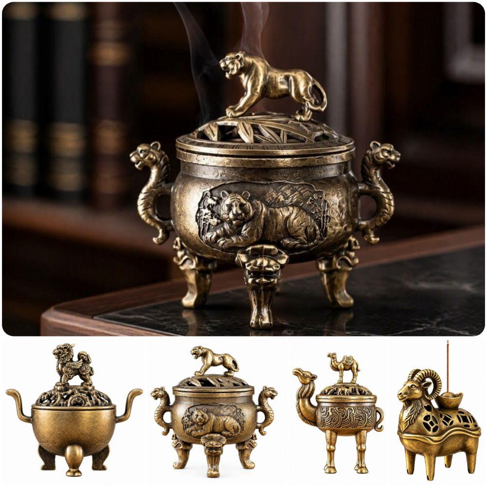 Alloy Incense Holder Animal Figurine Aromatherapy Tool Mini Incense Burner Gift