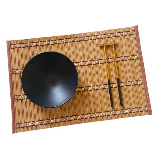 Bamboo Woven Placemat Retangle Shape Thickened Heat-Resistant Oil-Resistant Non-Slip Parties Weddings Banquets
