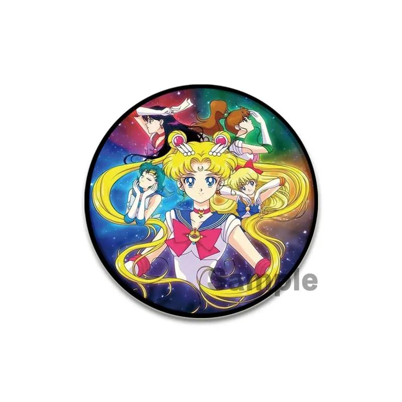 

32/44/58 мм аниме-броши «Сейлор Мун», милая мультяшная фигурка Цукино Усаги, Чибиуса, Ами Рей, Макото, значок, брошь, булавка на лацкан пиджака, джинсы, подарок 32mm