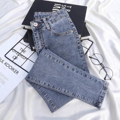 Jean slim extensible pour femmes, taille haute, grande taille, décontracté, amincissant, assorti avec tout, été