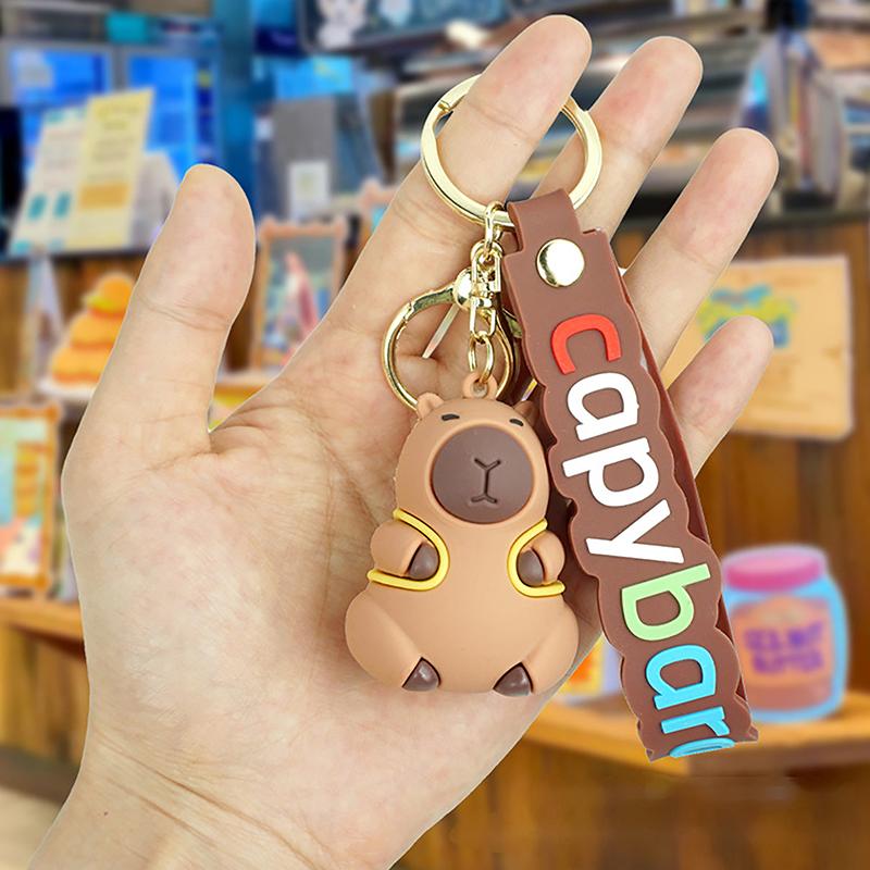 Cute Cartoon Capybara Pendant  Creative Simulation Capybara Keychain Exquisite Backpack Decoration Accessories Gifts