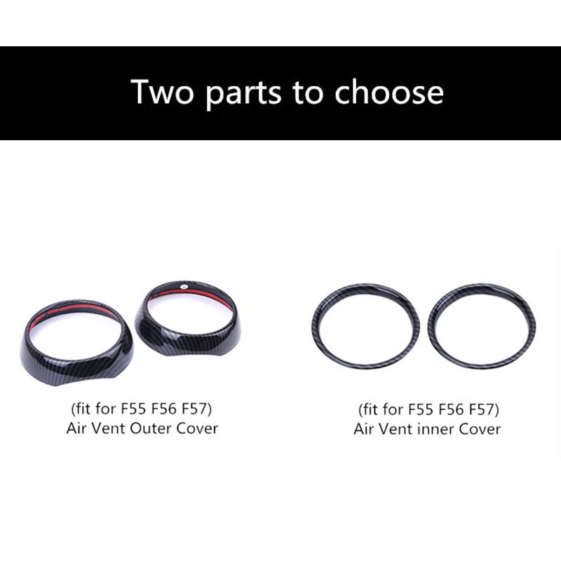 Car Air Vent Ring Outlet Cover Case Carbon Fiber Shell Housing Sticker Decor For Mini Cooper One S JCW F55 F56 F57
