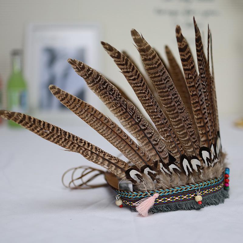 Feather Headwear for African Drum Performances, Tribal Hair Accessories, and Photography Fashion Show Props