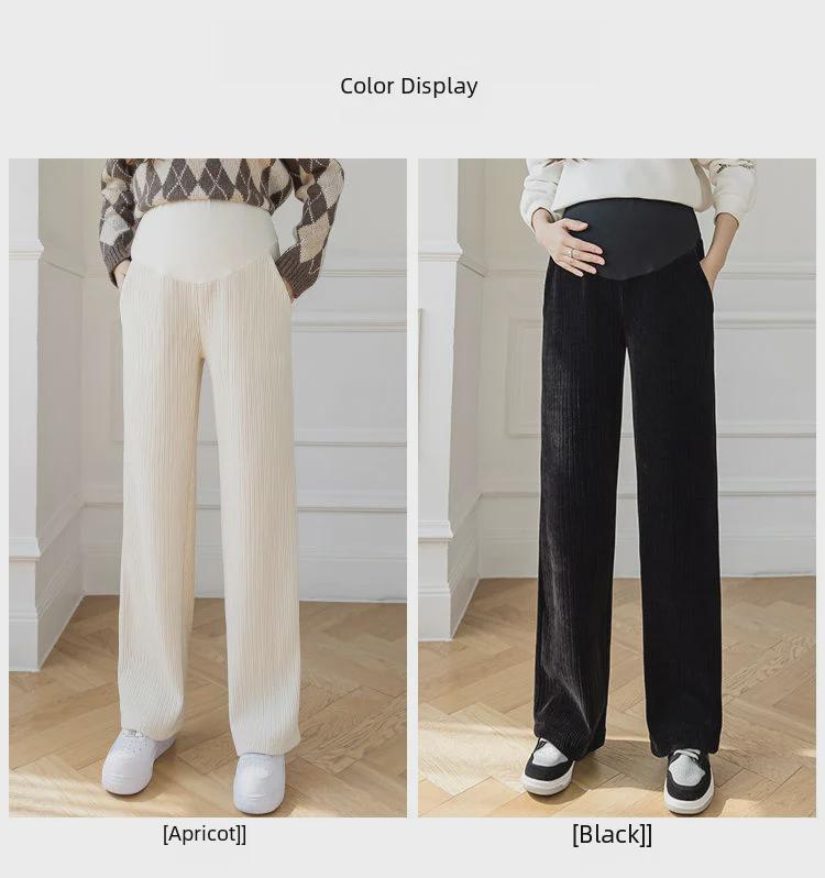 Maternity Loose Wide-Leg Pants - High Waist, Lightweight for Summer, Spring, and Autumn Wear, Plus Size Available