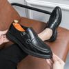 Fashion Luxury Designer Leather Men Shoes High Quality Polish Double Buckle Pointed Toe Casual Shoes Men Wedding Dress Shoes For Men