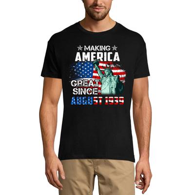 Men's T-Shirt Making America Great Since August 1939 - US Flag 82nd Birthday Gift Tee Shirt