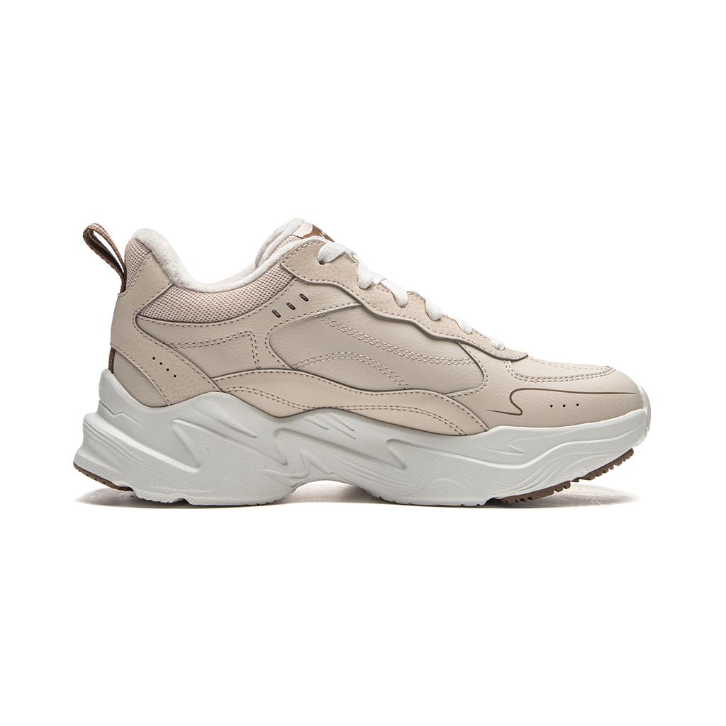 Li Ning Defender Abrasion Resistant Thermal Low Top Casual Shoes Women's Oat Gray AGLU102-2