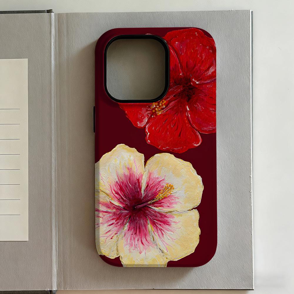 Luxury Y2K Style Lily Phone Case for iPhone 17 16e 16 15 14 13 12 11 X XS XR XSMAX 7 8 Air Pro Max Plus Luxury Double-layer