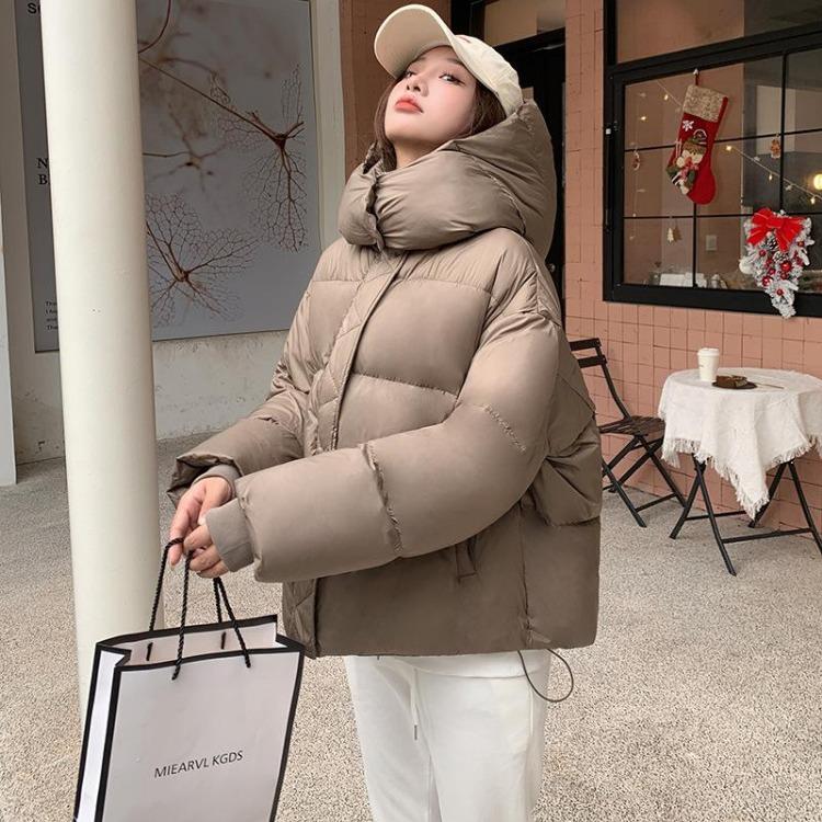 New Winter Puffer Jacket Women Hooded Padded Coat Loose Casual Thickened Cotton-Padded Outerwear Cotton-padded