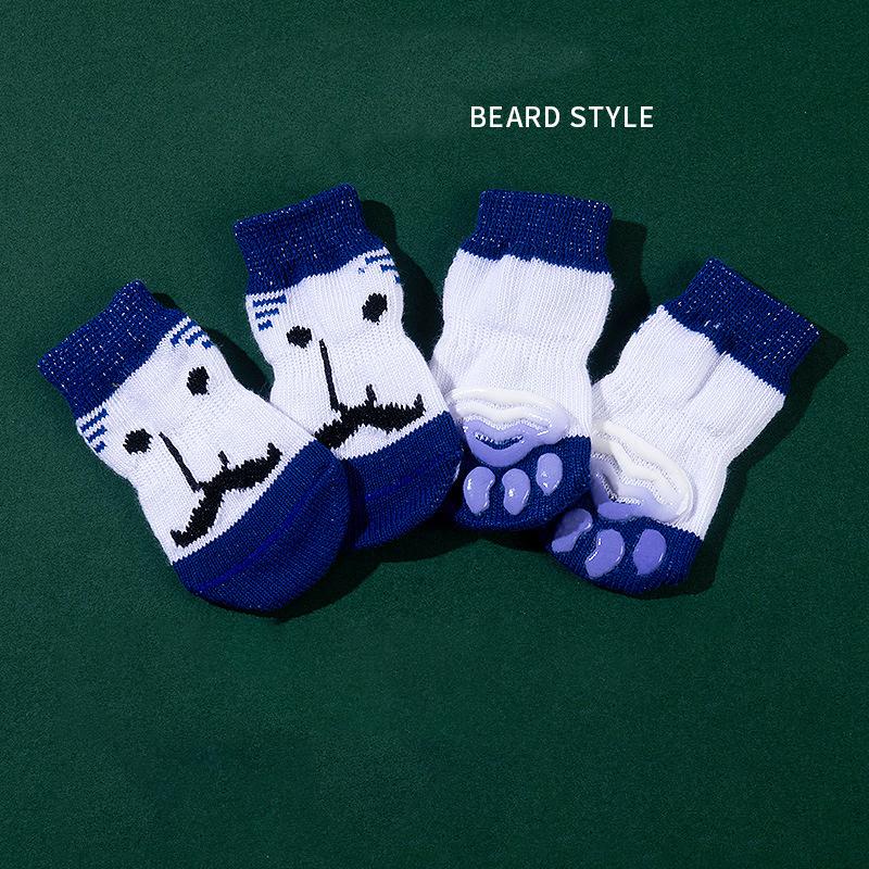 Pet Socks High quality Non slip Bottom Dog Foot Covers Dog Socks Teddy corgi Cat Supplies 4 Pack