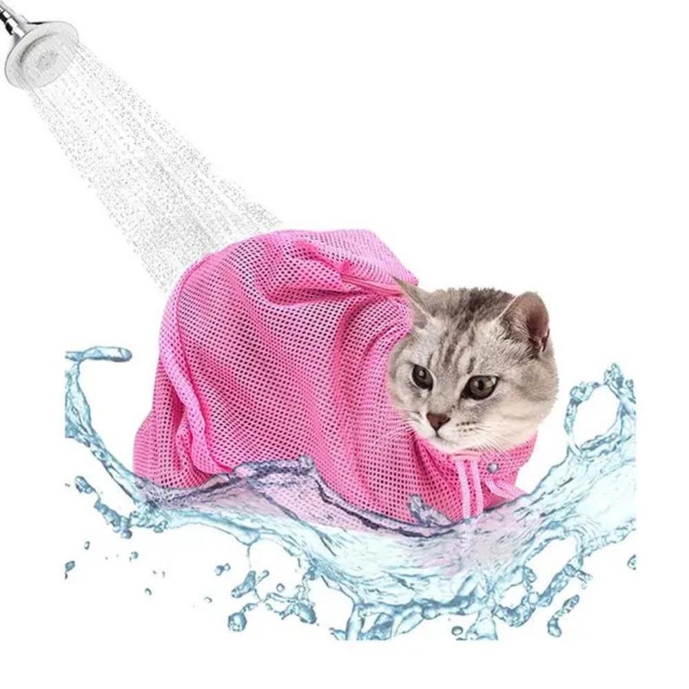 Katzenpflegetasche, Duschnetztasche, verstellbar, multifunktional, atmungsaktiv, Biss- und Kratzschutz, Katzen-Rückhaltetasche