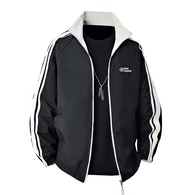 Reversible Autumn New Baseball Uniform Drawstring Long-sleeved Sports Windproof Jacket