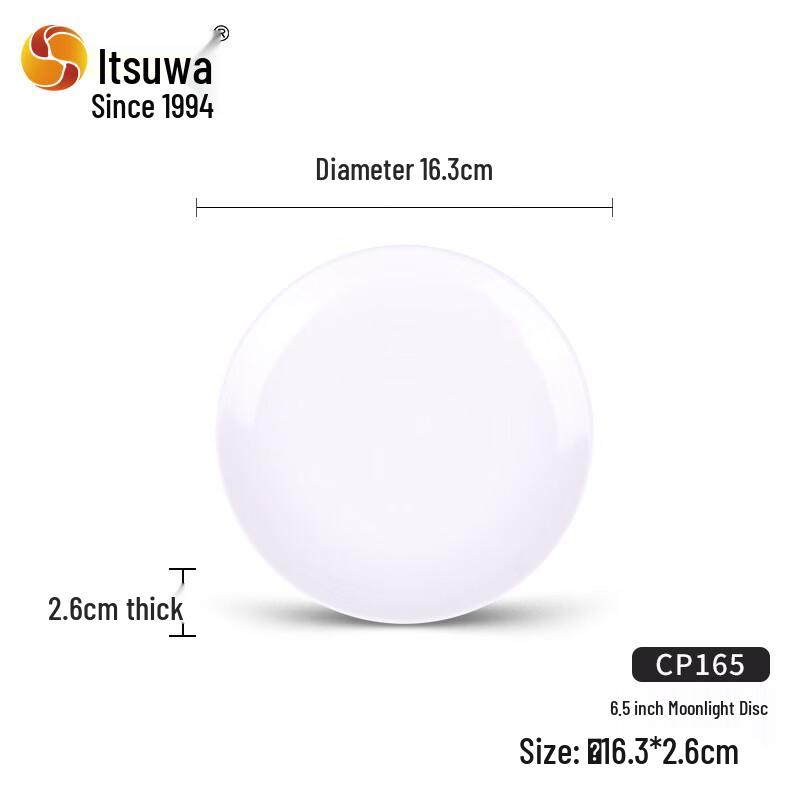 

WUHE Moonlight 6.5-inch White Melamine Snack Plates, Set of 6