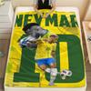 1PC Neymar Jr Patterned Flannel Blanket Suitable For All Seasons for Home Decor Warmth and Comfort Gifts Holiday Present