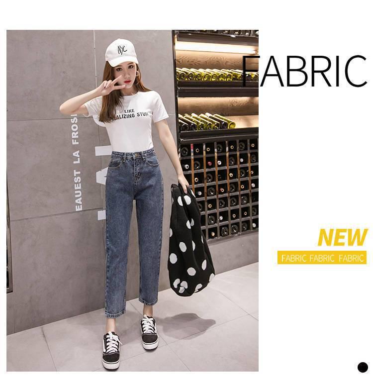 2026 New Women's High-Waisted Loose Straight Harem Jeans for Petite - Cropped Dad Pants for Spring/Summer