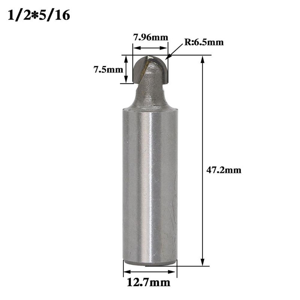 Heavy Duty Milling Cutter for Woodwork 2 Flute Round Bottom 1/4 1/2 Shank