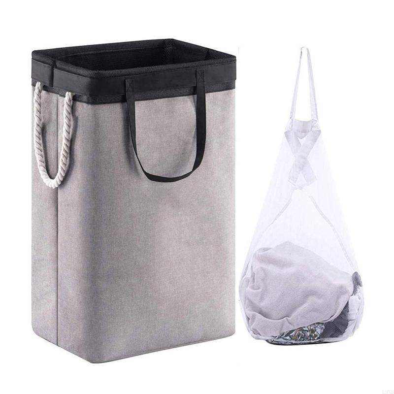 

Large Capacity Laundry Hamper Basket with Detachable Handle Collapsible Storage Basket Removable Liner Bag for Bedroom S