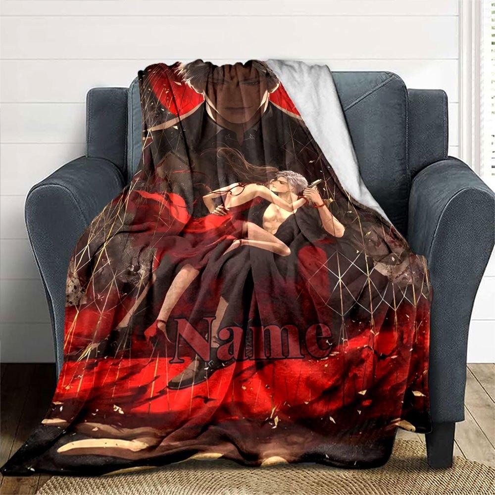 Passionate Embrace In Red Cozy Customizable Blanket Personalized Name Ultra Soft Throw For Sofa Couch Office Bed Picnics For All Occasions Warmthful
