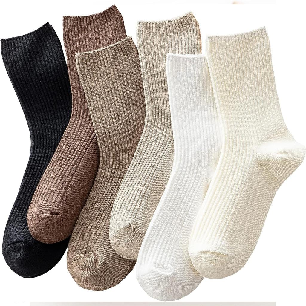 Womens Cute  Socks Casual Neutral Cotton Socks For Women Granola Girls Clothes Pack Of 6