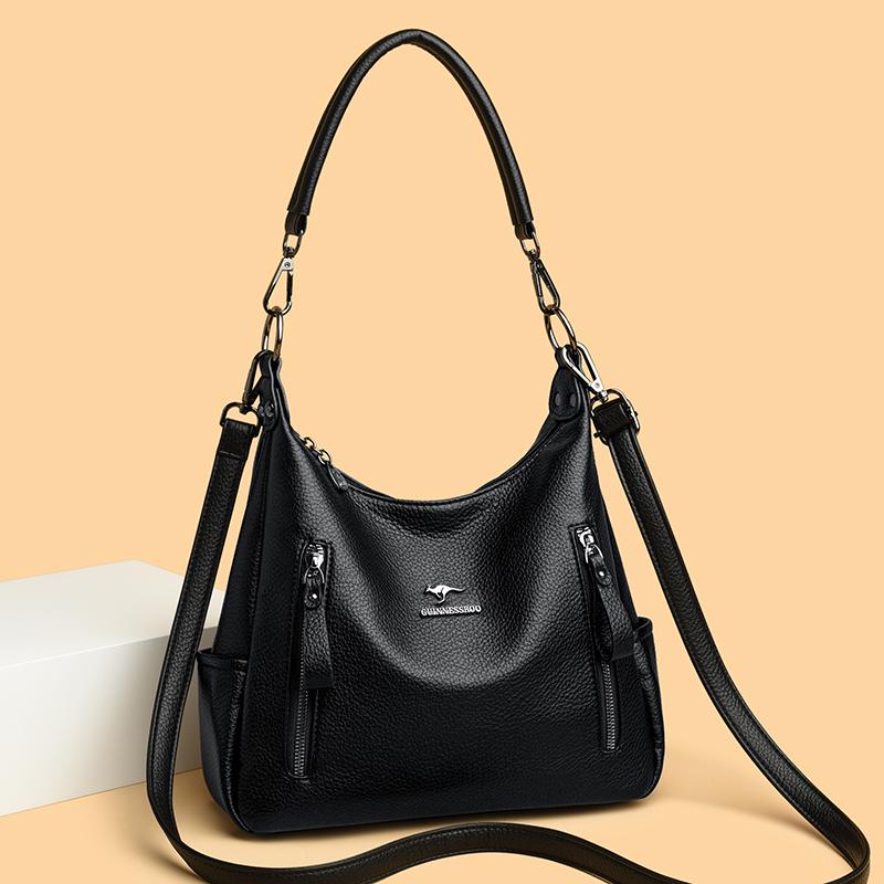 Vintage Female Crossbody Bags Fashion Solid Color PU Leather Large Capacity Shoulder Bag for Women Casual Travel Bag
