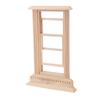 Dollhouse Sash Window Frame Flat Top 2 Pane Miniature Wooden Sash Window Frame for 1/12 Dollhouses