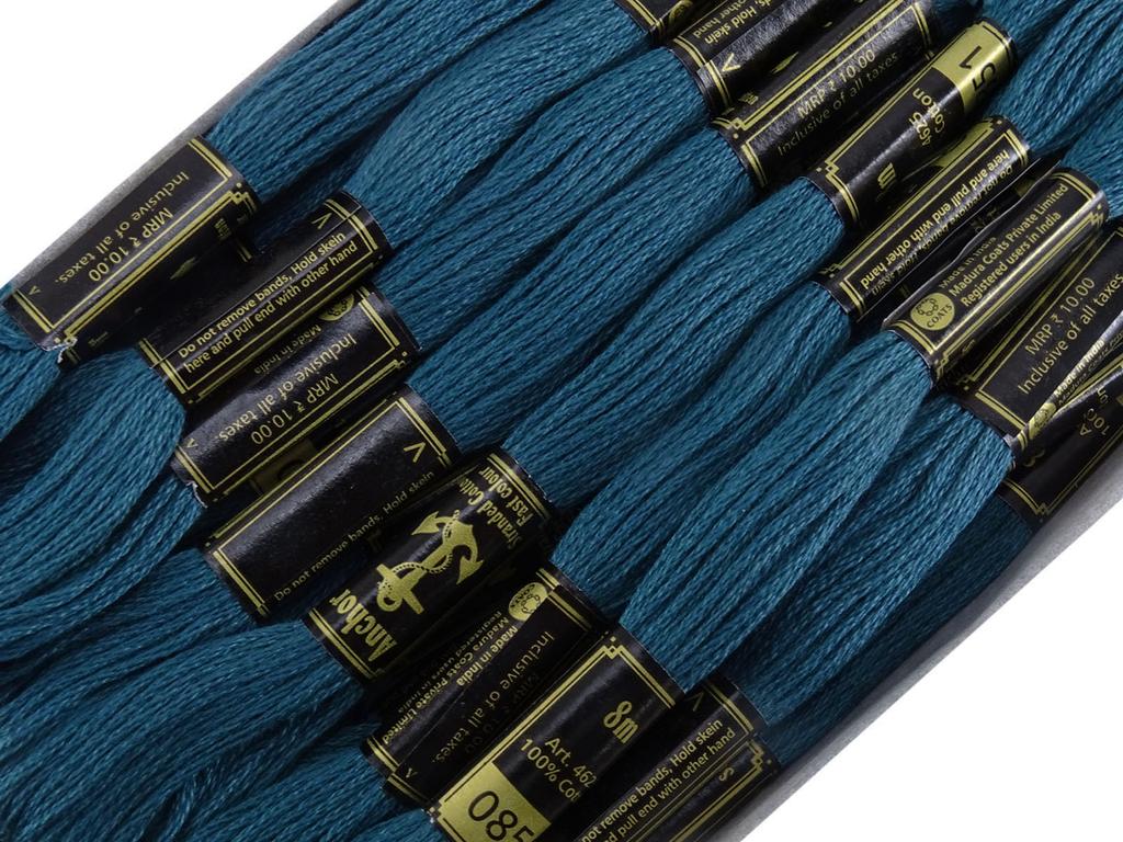 IBA Indianbeautifulart Stranded Cotton Thread Hand Stitch Embroidery Craft Sewing Floss Skeins-Lapis
